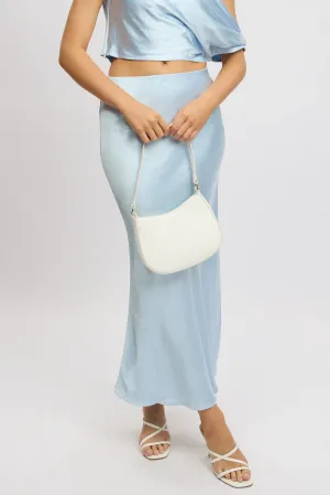 Blue Slip Skirt Maxi High Rise Satin Crepe,skirt,denim skirt,mini skirt,maxi skirt,jean skirt,skort,tennis skirt,pleated skirt,pencil skirt,bubble skirt,plisse skirt,fitted skirt,midi skirt,short skirt,short mini skirt,leather skirt,a line skirt