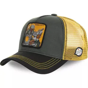 Boba Fett Star Wars Trucker Cap stylish boater hat with ribbon on model