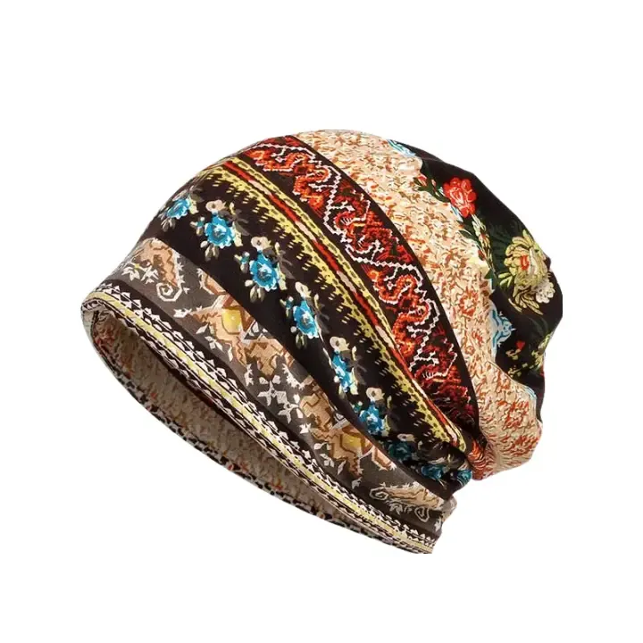 Boho Floral Snood Beanie