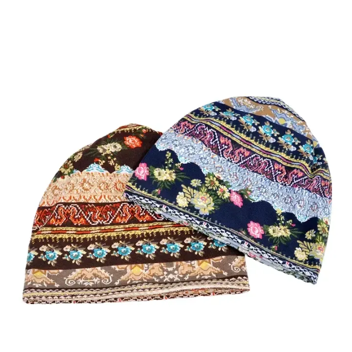 Boho Floral Snood Beanie