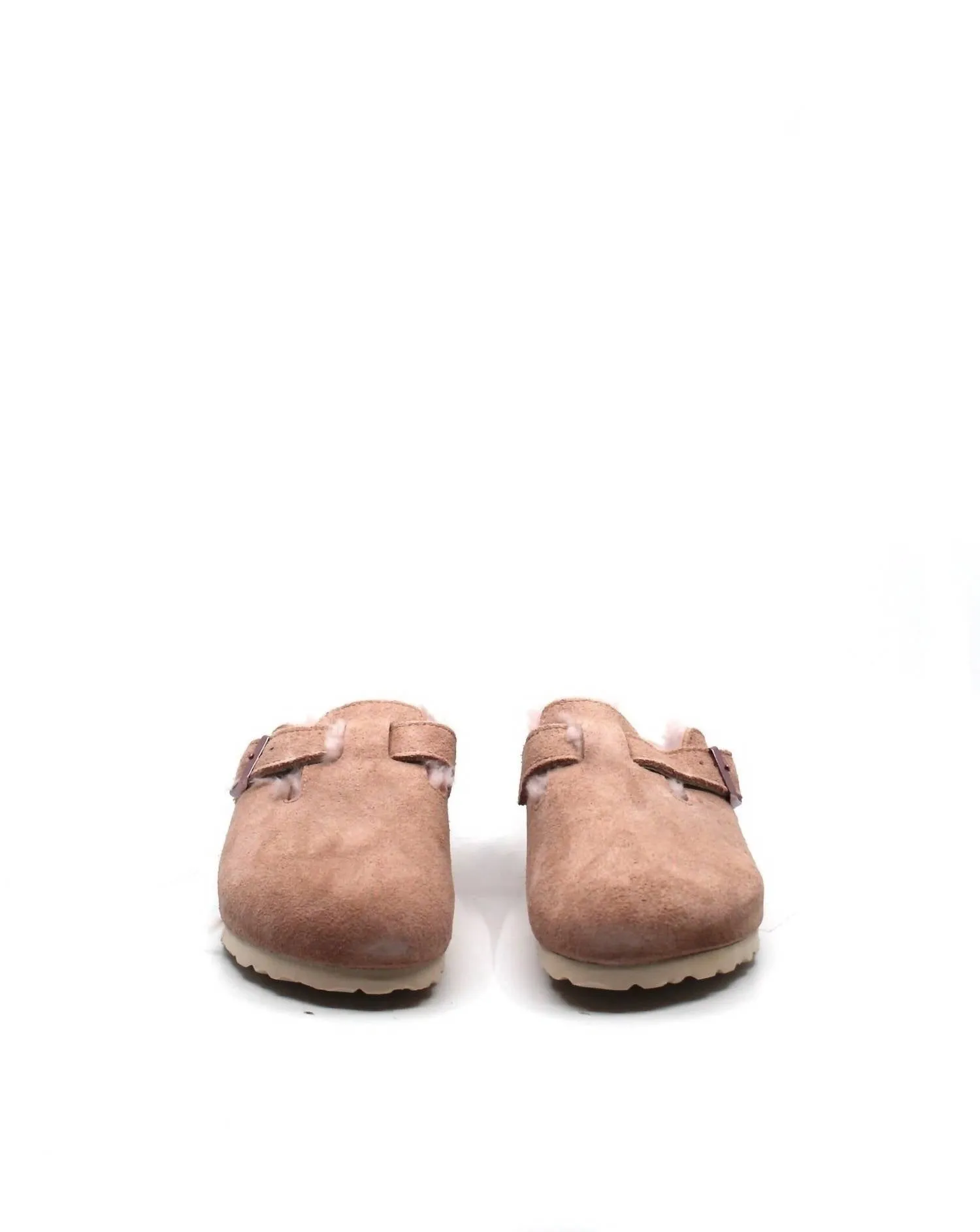 Chaussures Boston Shearling étroites en rose clair