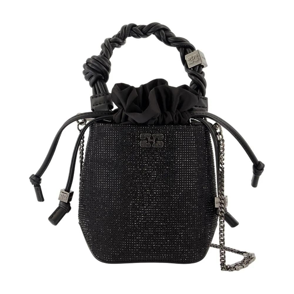 Bou Bucket Mini Strass Crossbody - Black Polyester stylish bucket bags