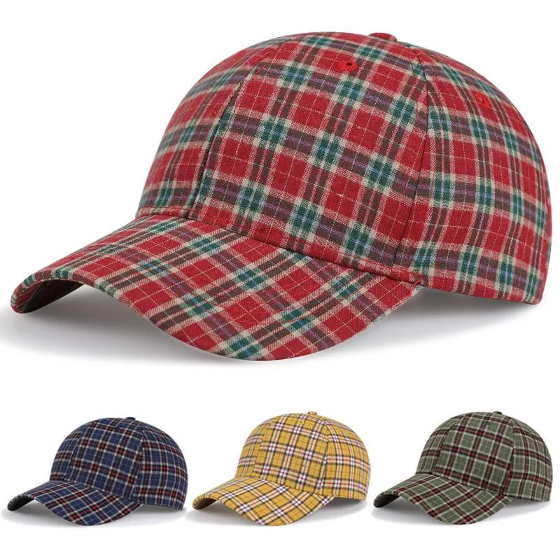 Bretagne Plaid Baseball Cap boater hat with bow in beach sunlight