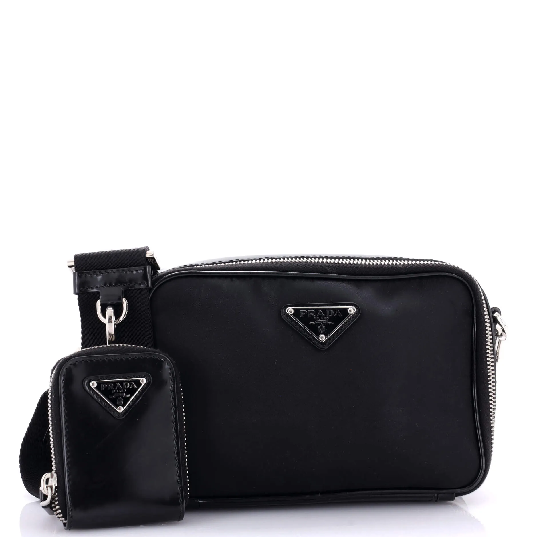 Brique Camera Crossbody Bag Tessuto and Spazzolato Leather Small anti-theft crossbody bags sale