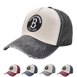 Brooklyn Dodgers Washed Cotton Baseball Cap boater hat with bow in beach sunlight
