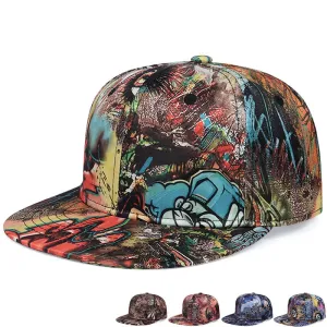 Brooklyn Graffiti Cotton Snapback Cap stylish boater hat with ribbon on model