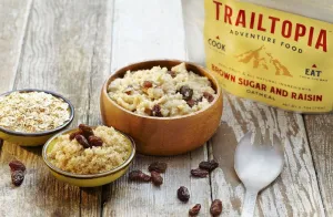 Brown Sugar and Raisin Oatmeal portable camping kitchen set discount camping cookware kit sale olding camp kitchen box clearance