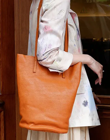 Brown Womens Leather Bucket Tote Purse Womens Barrel Tote Shoulder Bag for Ladies cheap online