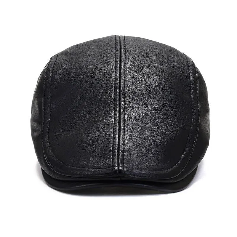 Bruk Vintage Leather Flat Cap