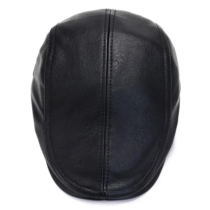 Bruk Vintage Leather Flat Cap