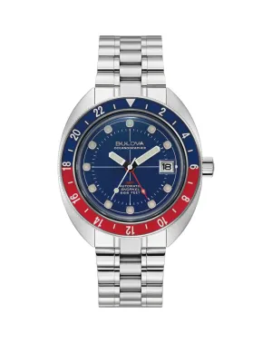 Bulova Automatic Oceanographer Devil Diver Stainless Steel Blue Dial Watch 96B405 