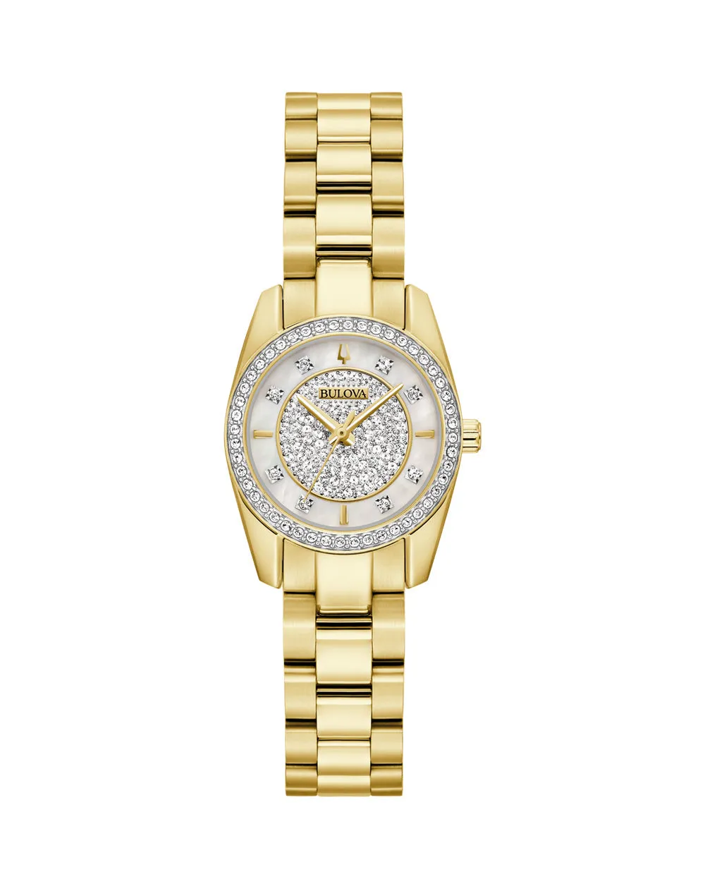 Bulova Classic Crystal Stainless Steel Mother of Pearl Dial Watch 98X137 
