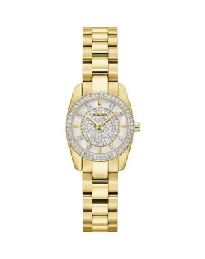 Bulova Classic Crystal Stainless Steel Mother of Pearl Dial Watch 98X137 