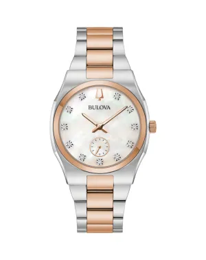 Bulova Elegant Surveyor Diamond Adorned Stainless Steel Timepiece 98P221 