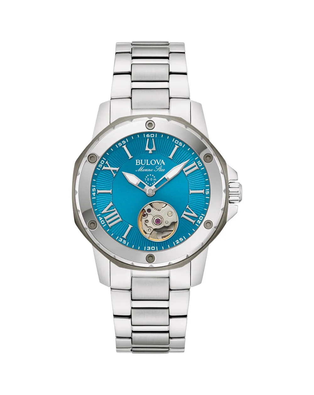 Bulova Marine Star Women's Automatic Watch with Blue Dial and Stainless Steel Bracelet 98L317 