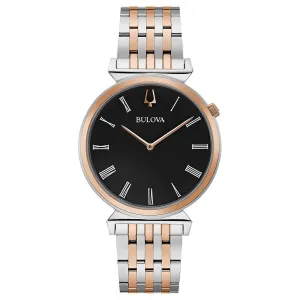 Bulova Men's Quartz Watch - Classic Regatta Black Dial Bracelet | 96A234 Luxury Quartz Watch Quartz Watch Sale