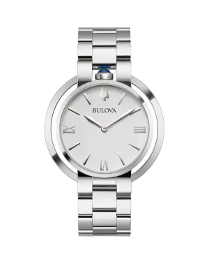 Bulova Rubaiyat Women's Silver-Tone Stainless Steel Watch with White Dial and Sapphire Crystal 96L306 