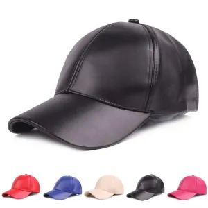 Burbank Leather Baseball Cap stylish boater hat with ribbon on model