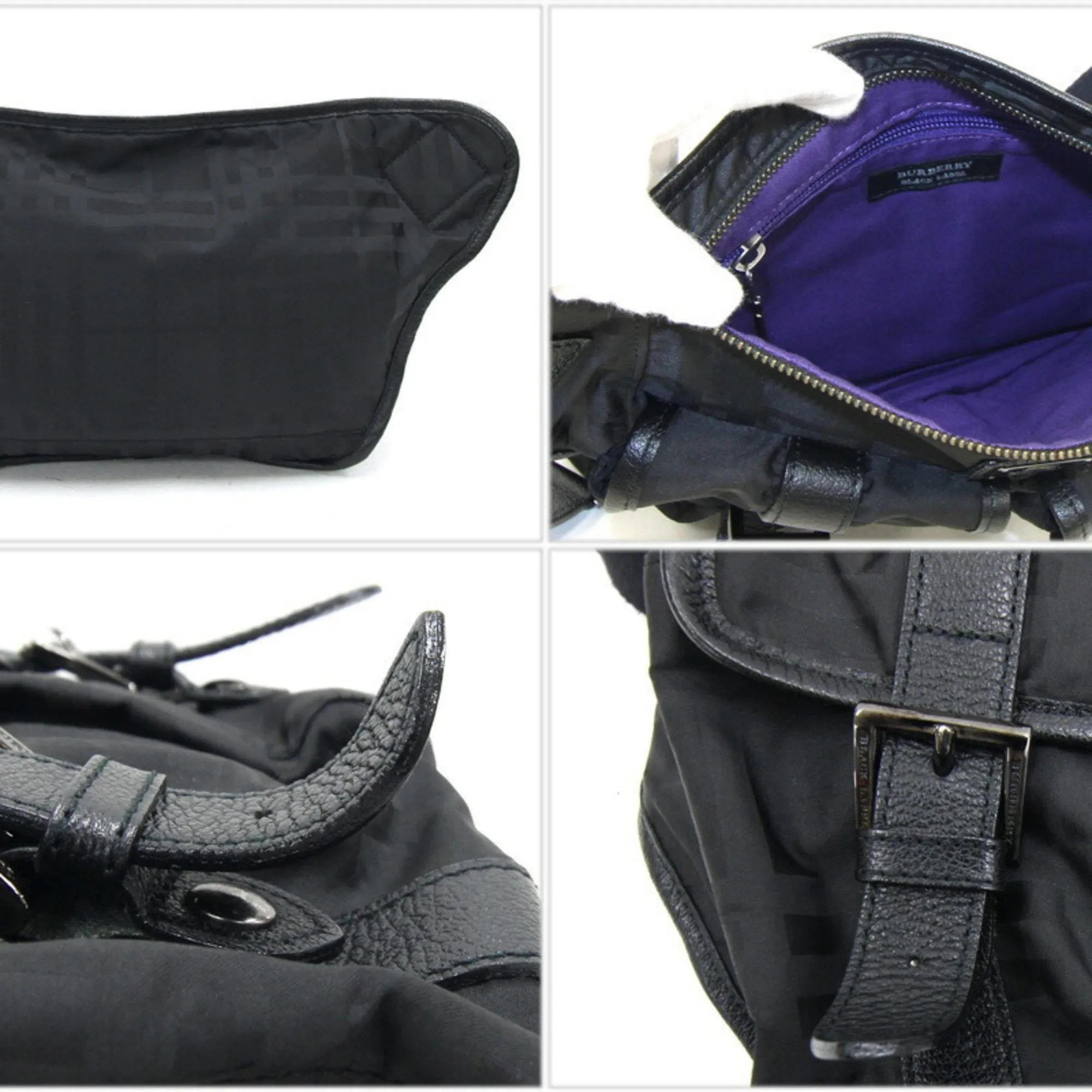 Burberry  Nylon Leather Fanny Pack Sling Bag (Pre-Owned)