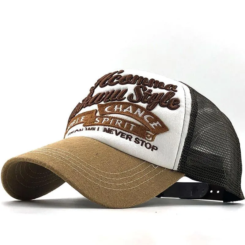 Burnquist Classic Baseball Cap stylish boater hat with ribbon on model