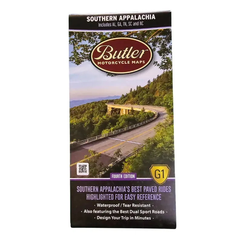 Butler Maps | Southern Appalachia G1 Map (AL, TN, NC, SC, GA) camp tool kit sale lightweight camp multi tool compact camp repair kit