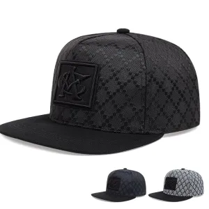 CA Rhombus Snapback Cap stylish boater hat with ribbon on model