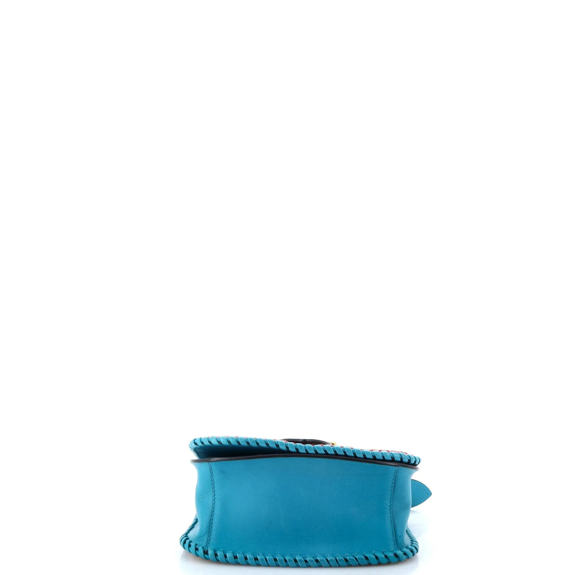 Cahier Crossbody Bag Leather and Straw Small