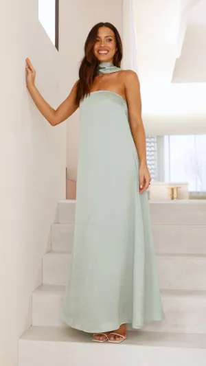 Caitie Strapless Scarf Maxi Dress - Sage,prom dresses,wedding guest dresses,homecoming dresses,bridesmaid dresses,cocktail dresses,women clothing,summer dresses,formal dresses,sundresses,mother of the bride dresses,quince clothing,bodycon dress,dress casua