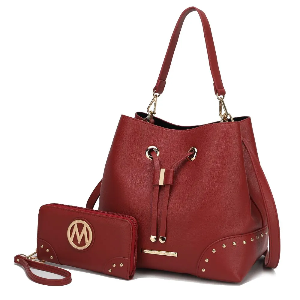 Callie Solid Bucket Bag with matching Wallet stylish bucket bags