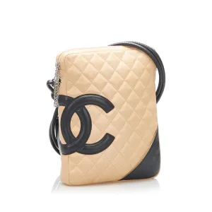 Cambon Ligne Lambskin Leather Crossbody Beige anti-theft crossbody bags sale