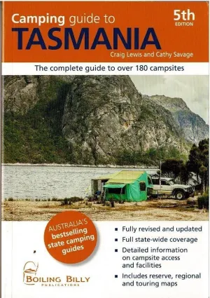 Camping Guide to Tasmania by Craig Lewis / Cathy Savage (Boiling Billy) camp map guide sale waterproof hiking map topographic camping map