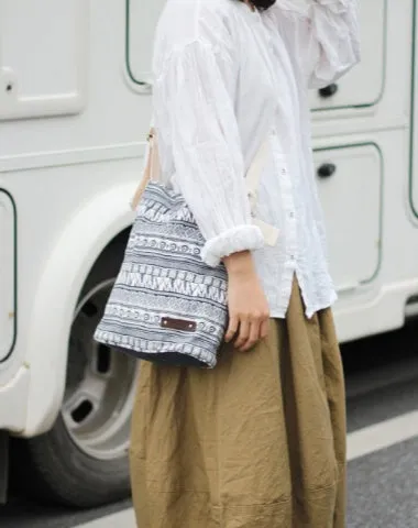 Canvas Bohemian Print Small Shoulder Bag Tote Womens Canvas Bucket Tote Bags for Women cheap online