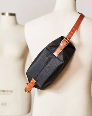 Canvas Leather Mens Fanny Pack Canvas Waist Bag Small Canvas Chest Bag for Men Green