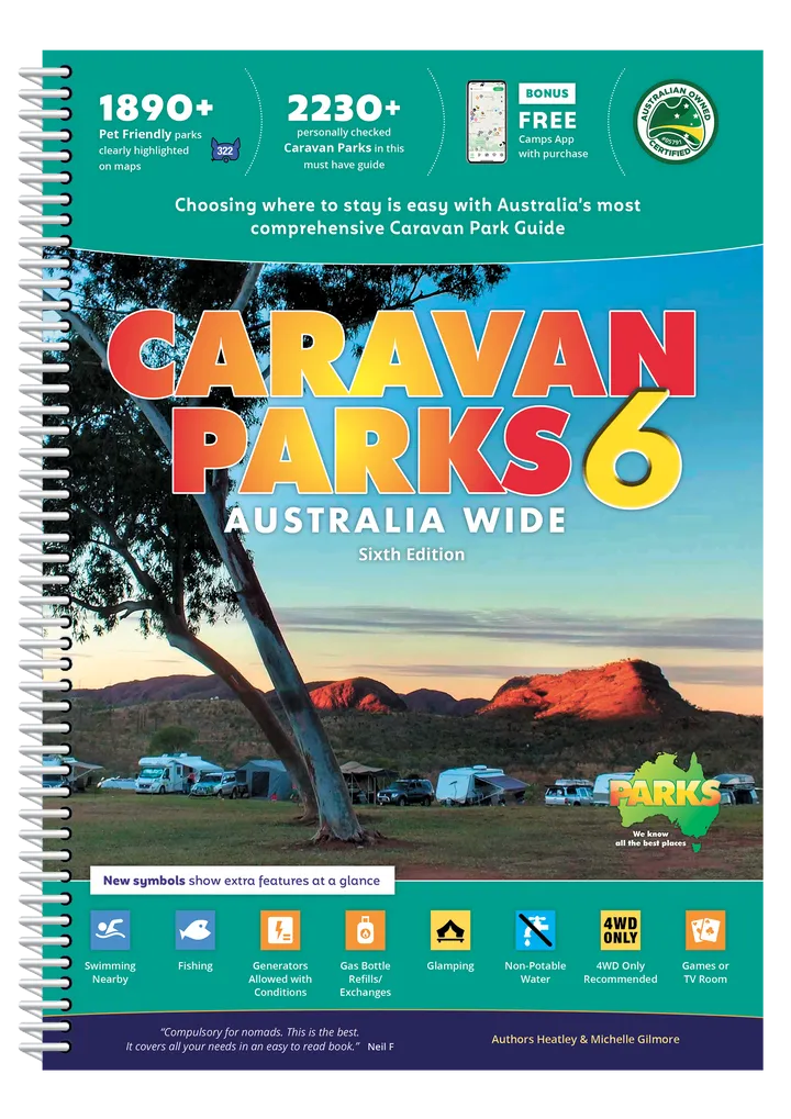 Caravan Parks 6 camp map guide sale waterproof hiking map topographic camping map