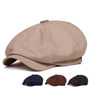 Cardiff Classic Newsboy Cap stylish boater hat with ribbon on model