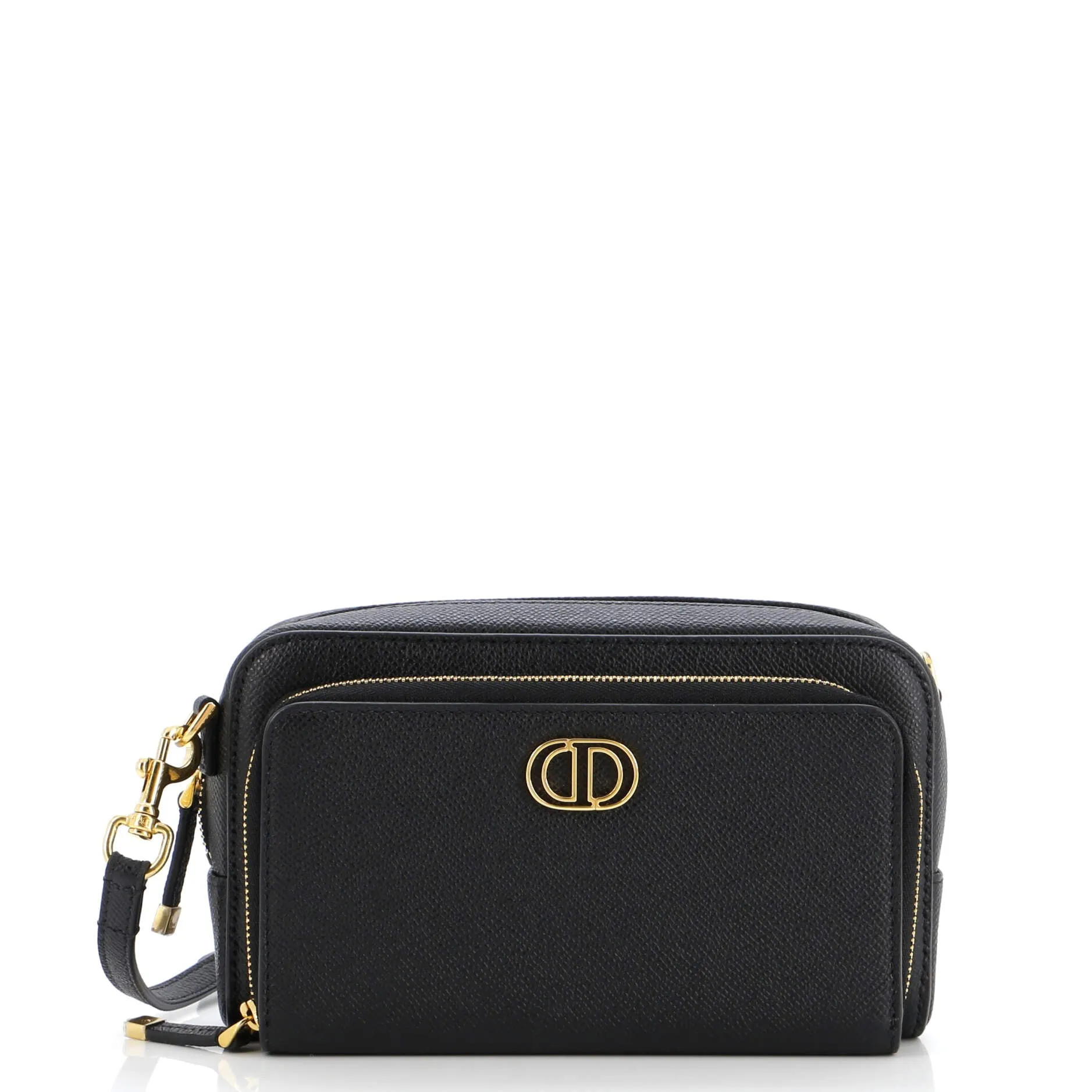 Caro Double Pouch Crossbody Bag Leather