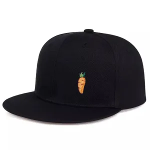 Carrot Black Snapback Cap boater hat with bow in beach sunlight