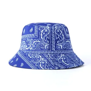 Cashew Flower Vintage Bucket Hat stylish boater hat with ribbon on model
