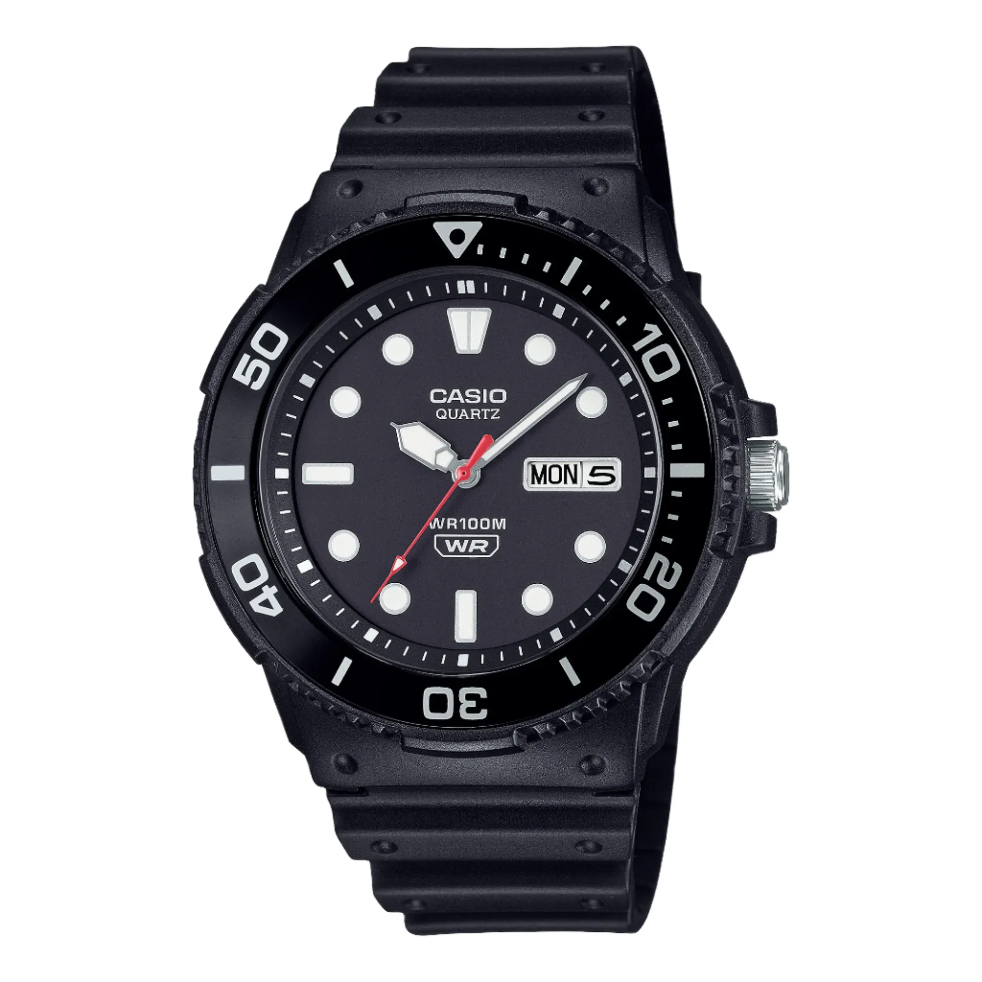 Casio Analog Black Dial Black Resin Band Watch MRW230H-1E1 