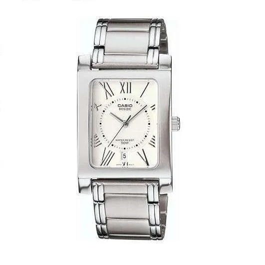 Casio BEM-100D-7A2VDF Silver Stainless Watch for Men and Women Affordable casual watches Sporty casual watches Affordable luxury casual watches