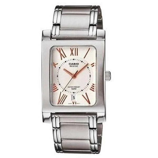 Casio BEM-100D-7A3VDF Silver Stainless Watch for Men and Women Affordable casual watches Sporty casual watches Affordable luxury casual watches
