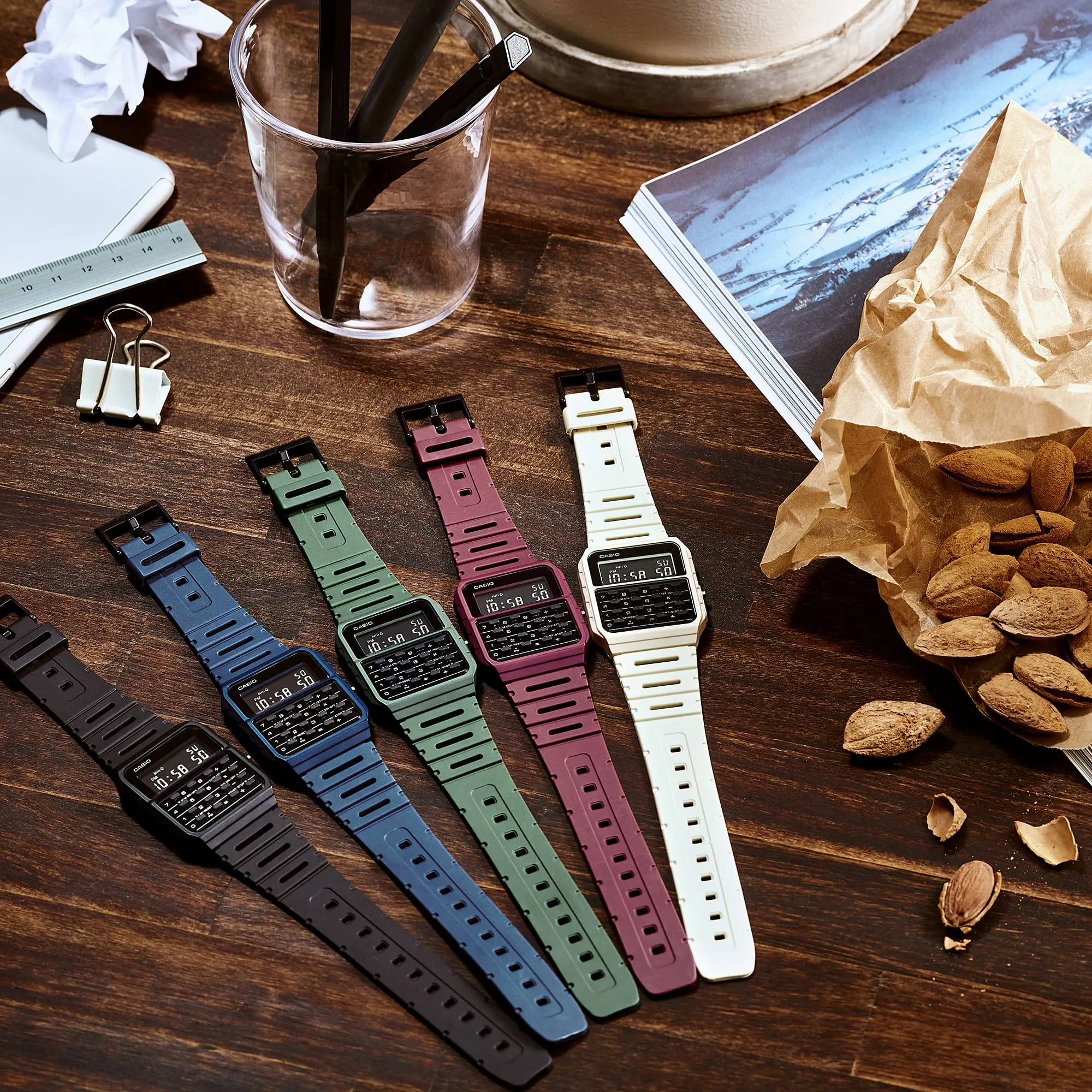 Casio Calculator Data Bank Blue Resin Band Watch CA53WF-2B
