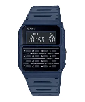 Casio Calculator Data Bank Blue Resin Band Watch CA53WF-2B 