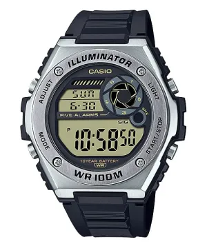Casio DUO Digital Black Resin Band Watch MWD100H-9A 