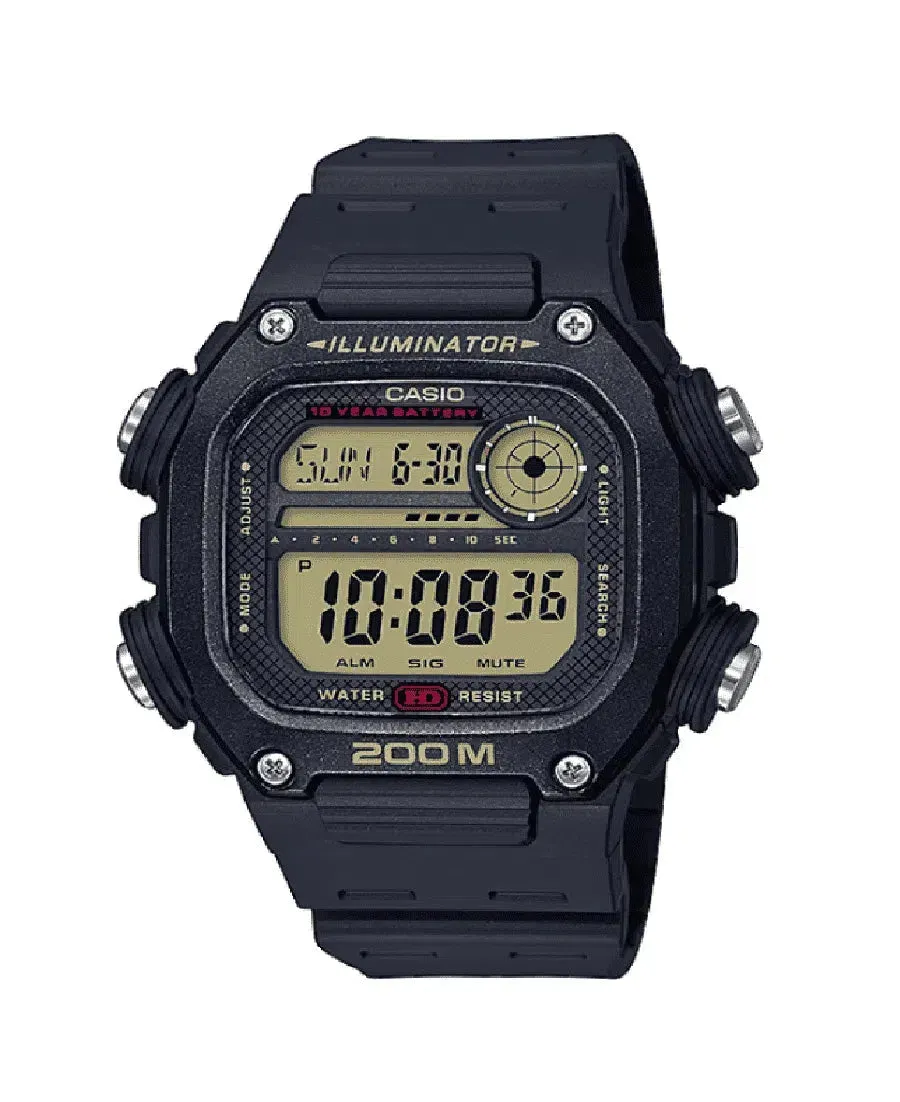 Casio DW-291H-9A Black Resin Watch for Men Affordable casual watches Sporty casual watches Affordable luxury casual watches