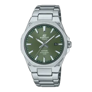 Casio Edifice 3-Hand Analog Green Dial Stainless Steel Watch EFRS108D-3A 