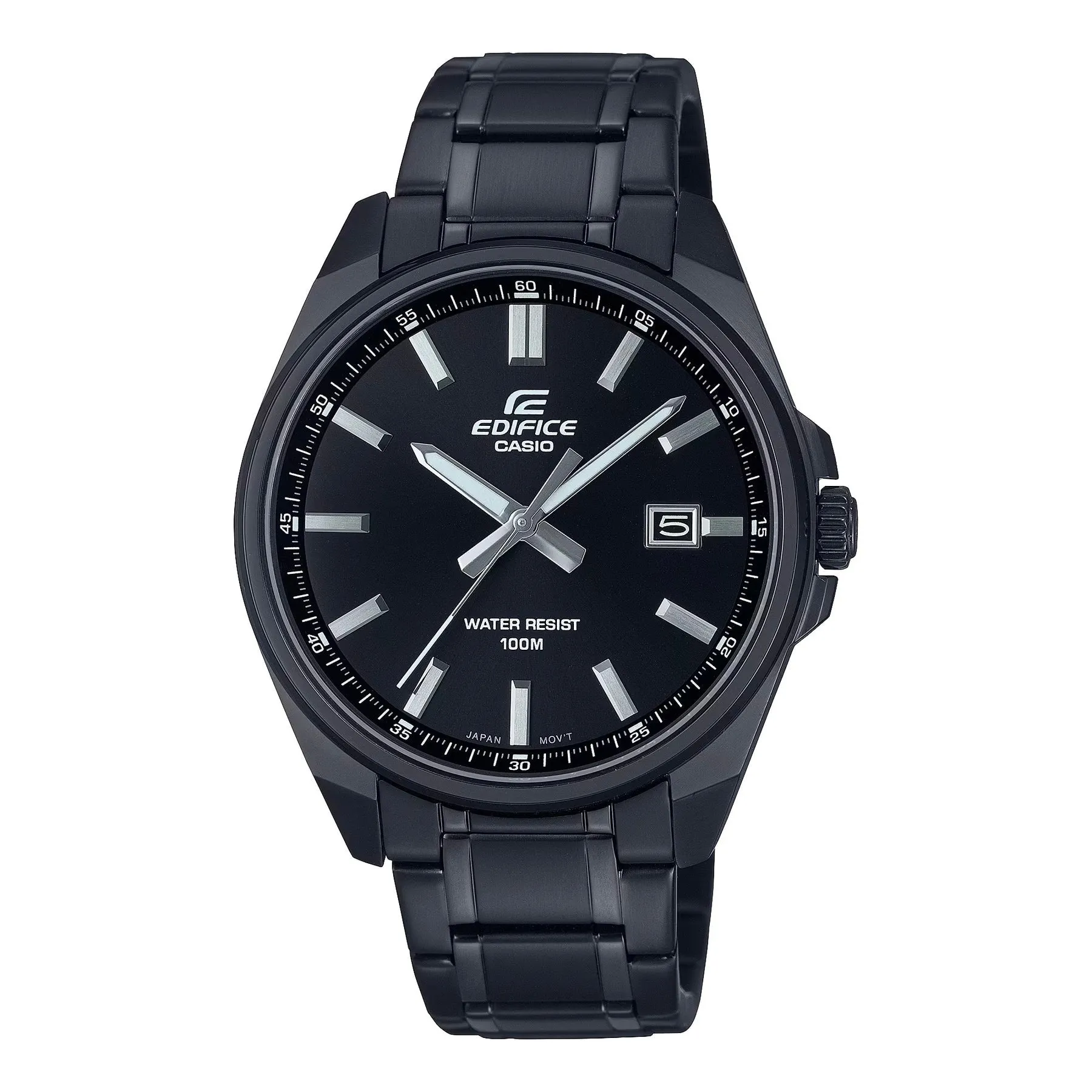 Casio Edifice Black Stainless Steel Black Dial Watch EFV150DC-1A 