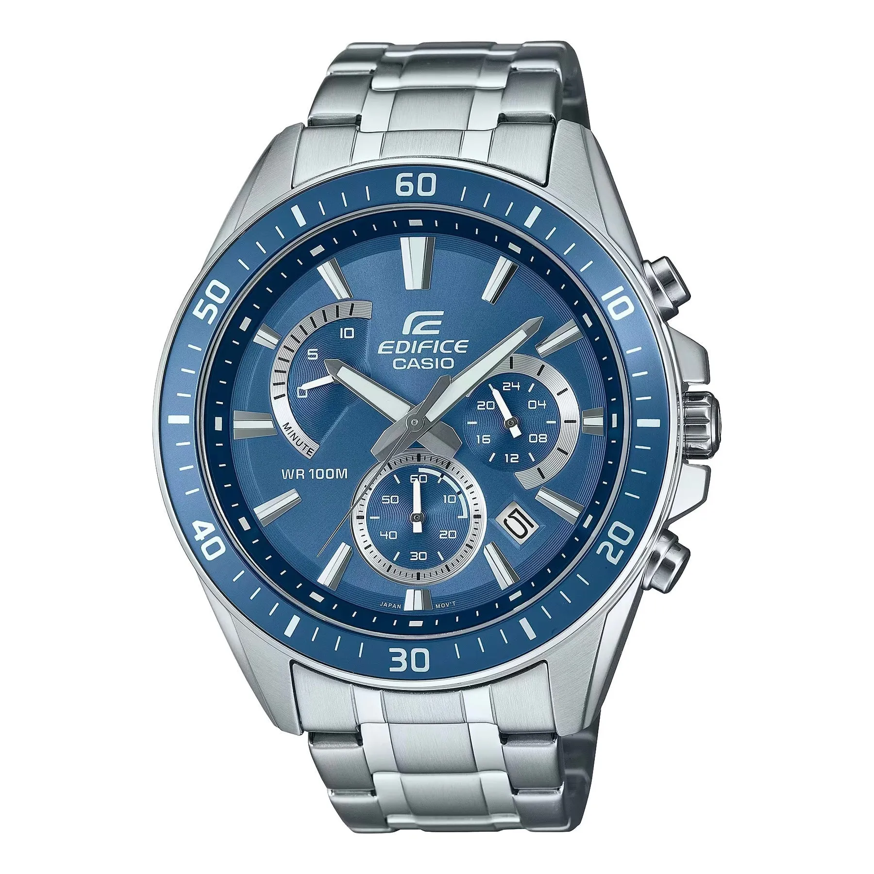 Casio Edifice Silver Stainless Steel Blue Dial Watch EFR552D-2A 