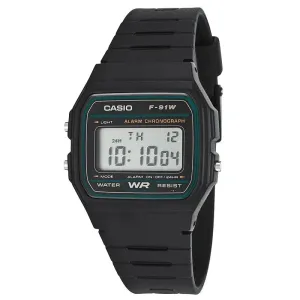 Casio F-91W-3DG Black Resin Strap Watch for Men and Women Affordable casual watches Sporty casual watches Affordable luxury casual watches