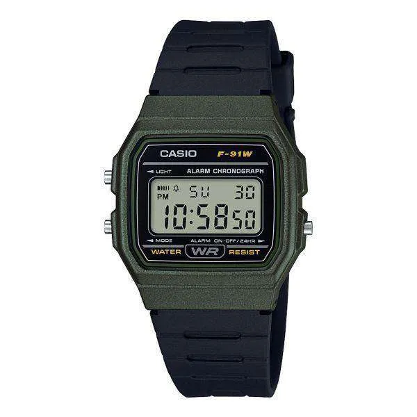 Casio F-91WM-3ADF Army Green Resin Watch for Men and Women Affordable casual watches Sporty casual watches Affordable luxury casual watches